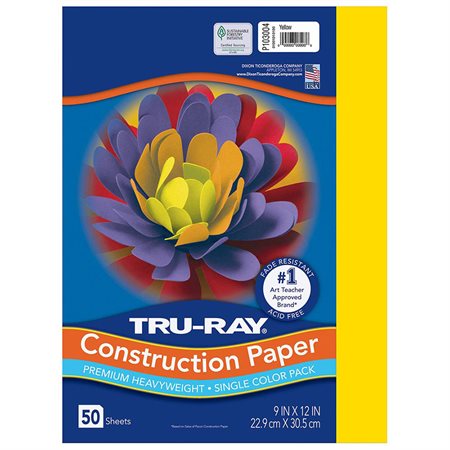 PACON YELLOW CONS.PAPER  9"X12" (50)