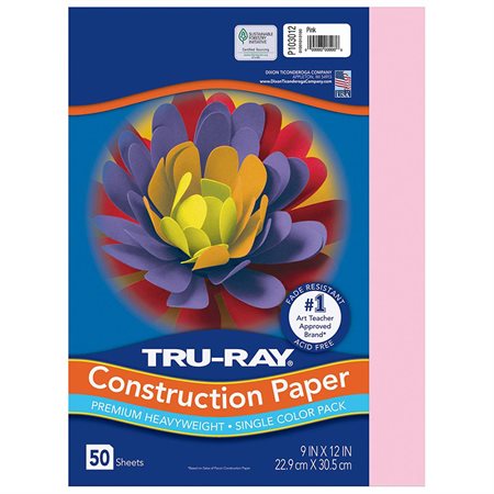 PACON PINK CONS.PAPER  9"X12" (50)
