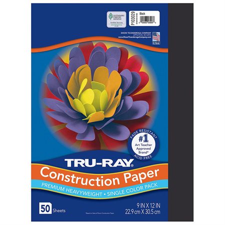 BLACK CONST.PAPER  9"X12" (50)