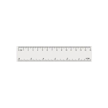 RULER PLASTIC METRIC&IMPER.CLR 15CM