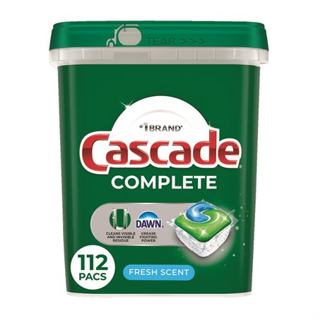 Cascade Complete Action Pacs Dishwasher Detergent box of 112