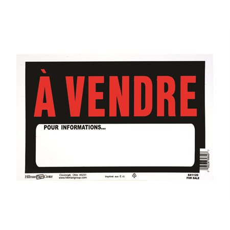 PANNEAU A VENDRE 8X12''FR