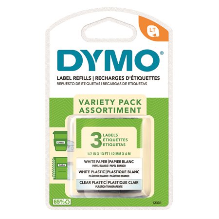 DYMO LABAL VARIETY 12MX4M BK.