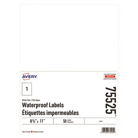 LABEL WTPRF 11X8.5 ADH.LAS