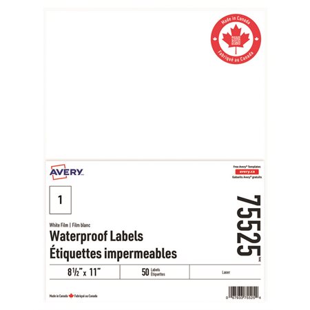 LABEL WTPRF 11X8.5 ADH.LAS