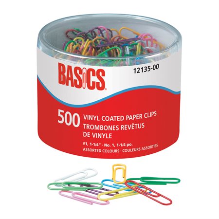 CLIPS PAPER VINYL 1 25IN AST