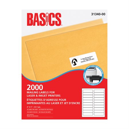 MAILING LABEL 4X1 WH