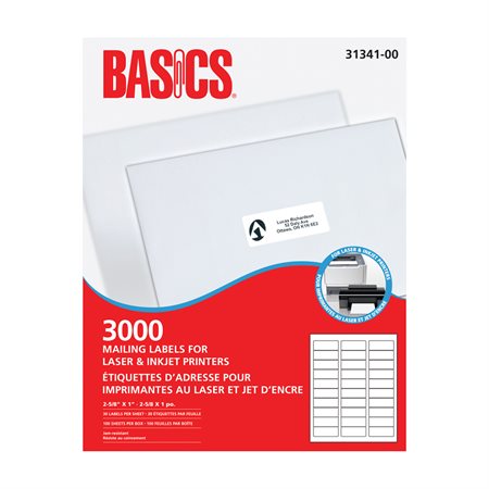 MAILING LABEL 2-5 / 8X1 WH