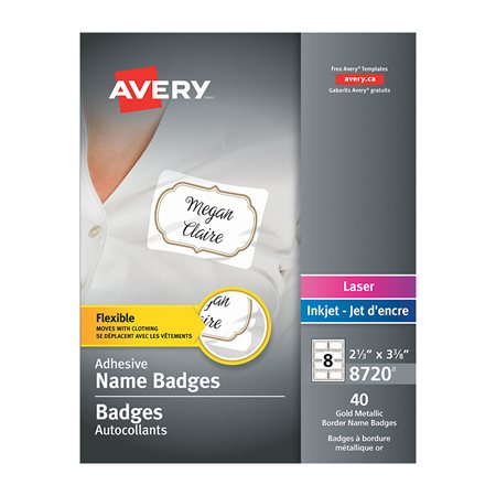 NAME BADGE LABELS GOLD