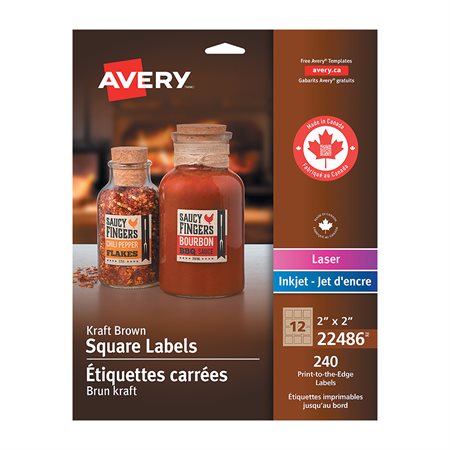 KRAFT SQUARE LABELS