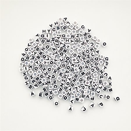LETTER BEADS WHT 250PCS