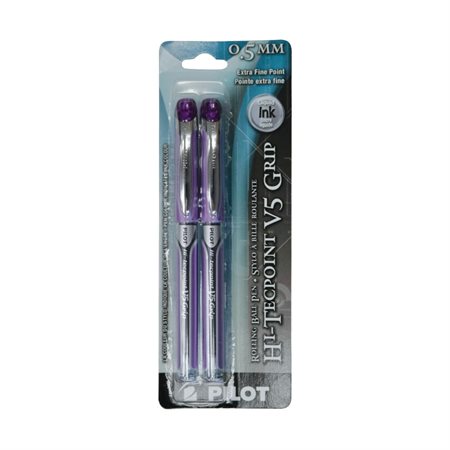 PEN ROLLER 0 5MM 2 / PK PURP