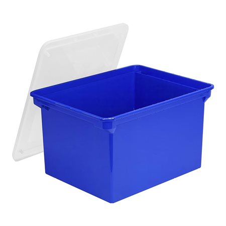 Boîte de rangement en plastique bleu