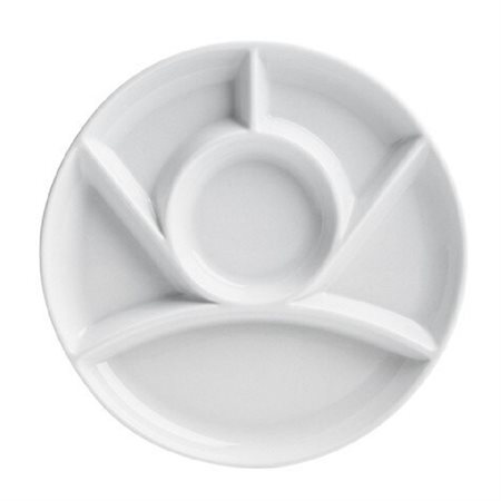 Set of 4 round fondue plates