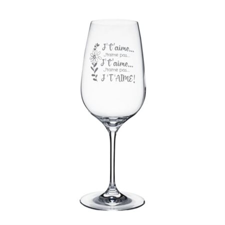 Wine glass "J't'aime, j't'aime pas..."