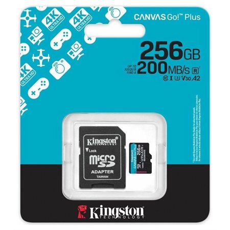CARTE MÉMOIRE MICRO SD CANVAS KINGSTON 256GB