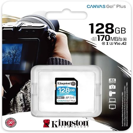 CARTE MÉMOIRE KINGSTON SD 128GB CANVA GO PLUS