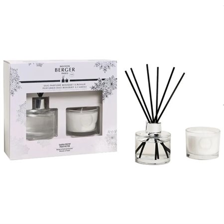 Festive fir diffuser and candle mini duo