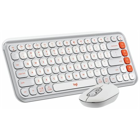 ENS. CLAVIER / SOURIS LOGITECH POP ICON BLANC